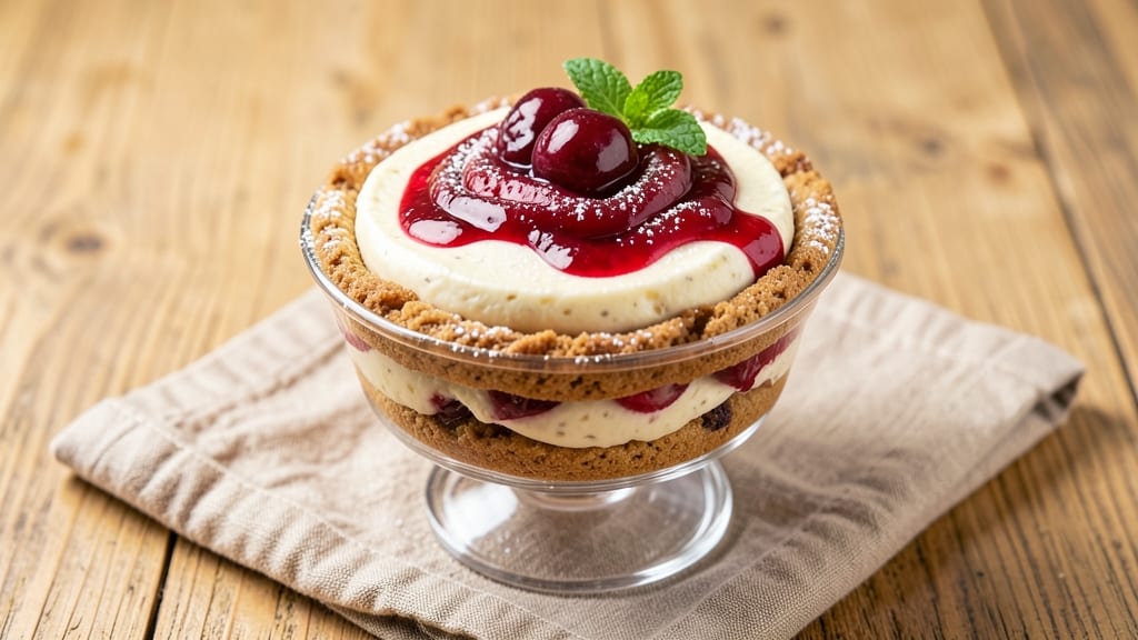 Cherry Cheesecake Cookie Cups Recipe: Tart Cherry Swirls and Crunchy Cheesecake Layers