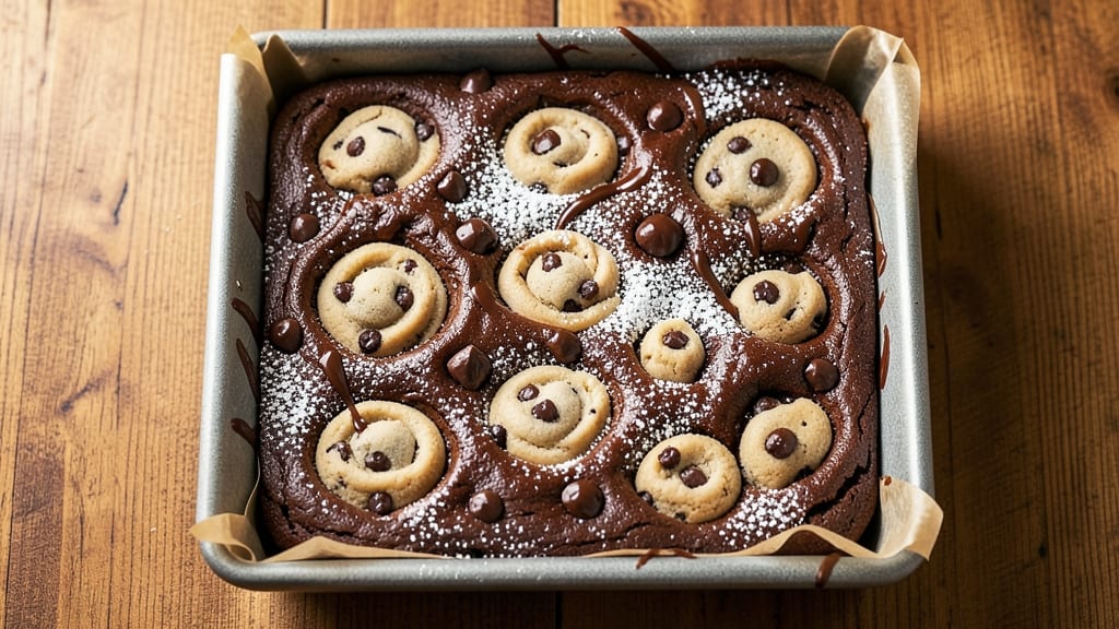 Chocolate Chip Cookie Dough Brownie Mix Recipe: Fudgy Cracks and Doughy Swirls in One Bite