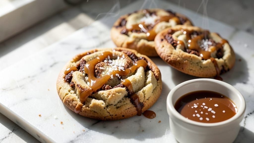 Caramel Macchiato Cookie Recipe: Iced Coffee Swirls and Crunchy Caramel Bites