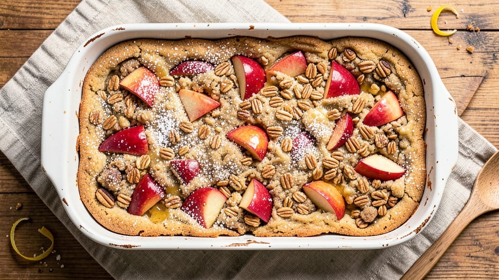 Apple Oatmeal Cookie Bars Recipe: Warm Spiced Apple Chunks and Crunchy Oat Topping