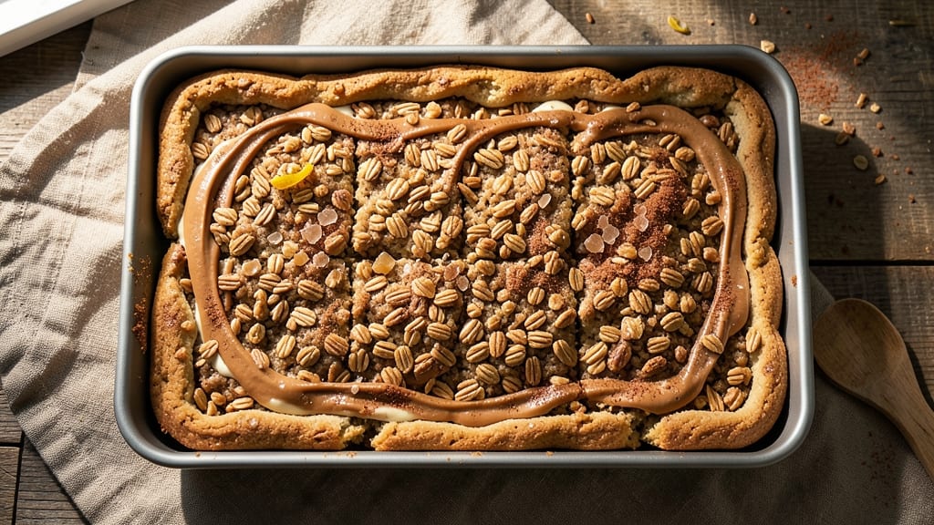 Chewy Oatmeal Cookie Bars Recipe: No-Bake, Fudgy Edges and Crunchy Top