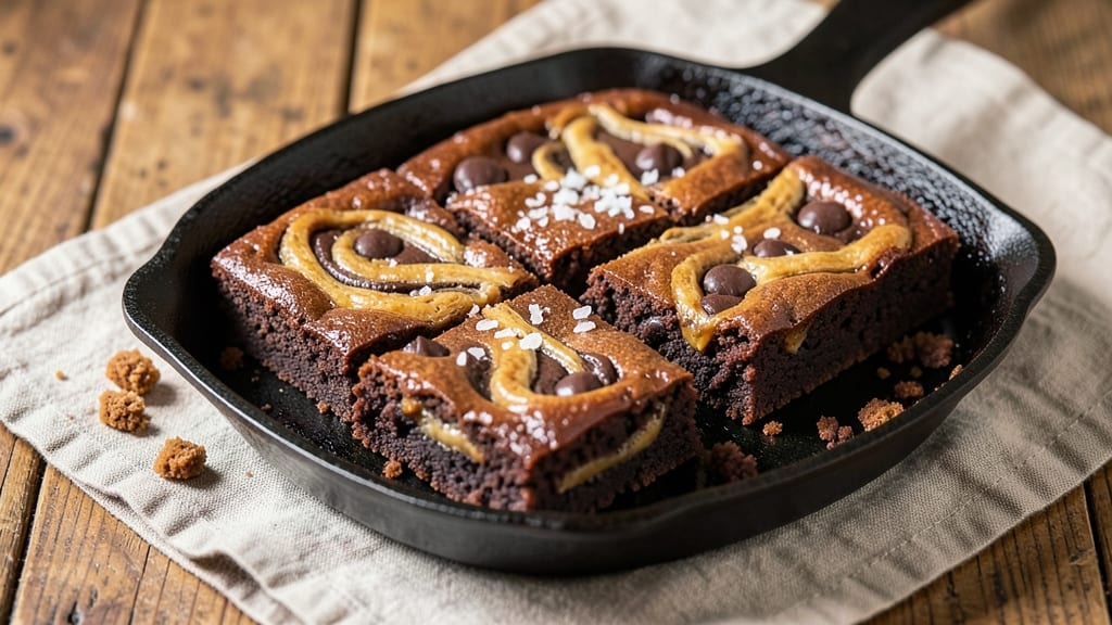 Cast Iron Skillet Chocolate Chip Cookie Brownies Recipe: Crispy Edges Meet Gooey Chocolate Rivers